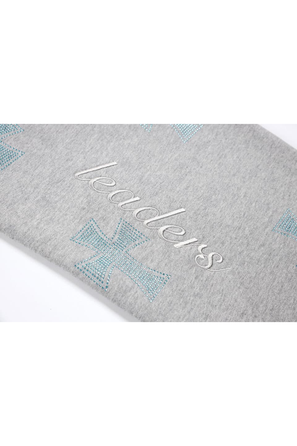 NTWRK - Grey With Baby Blue Crosses Rhinestone Jogger