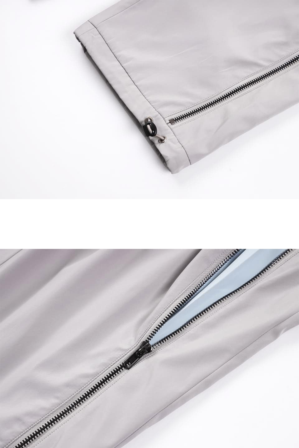 Light Grey Zip Off Panel Details Pants