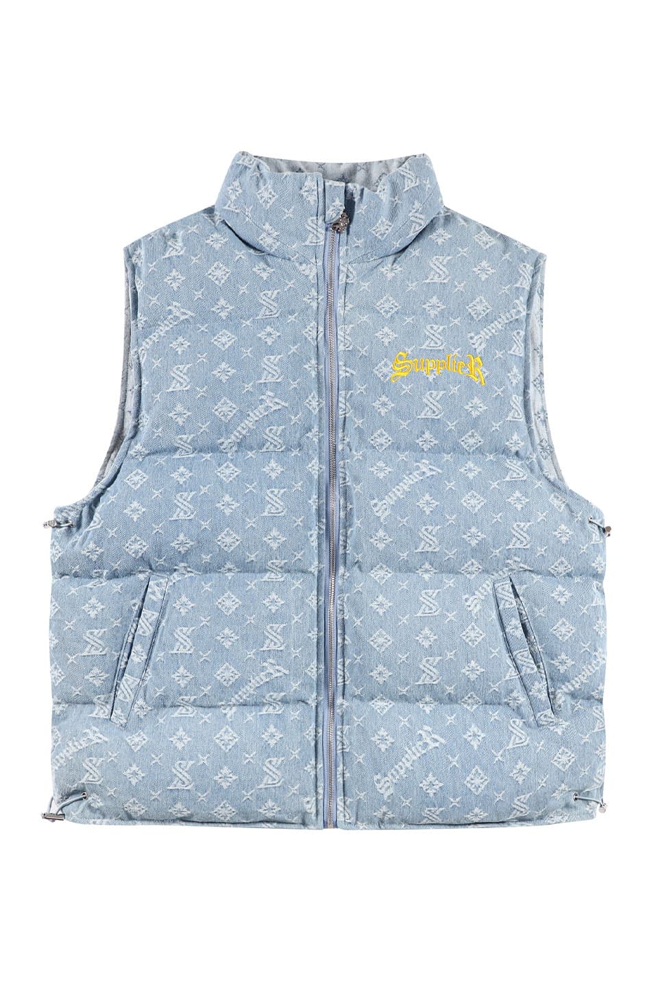 supplier Monogram Denim Puffer Vest | eclipseseal.com