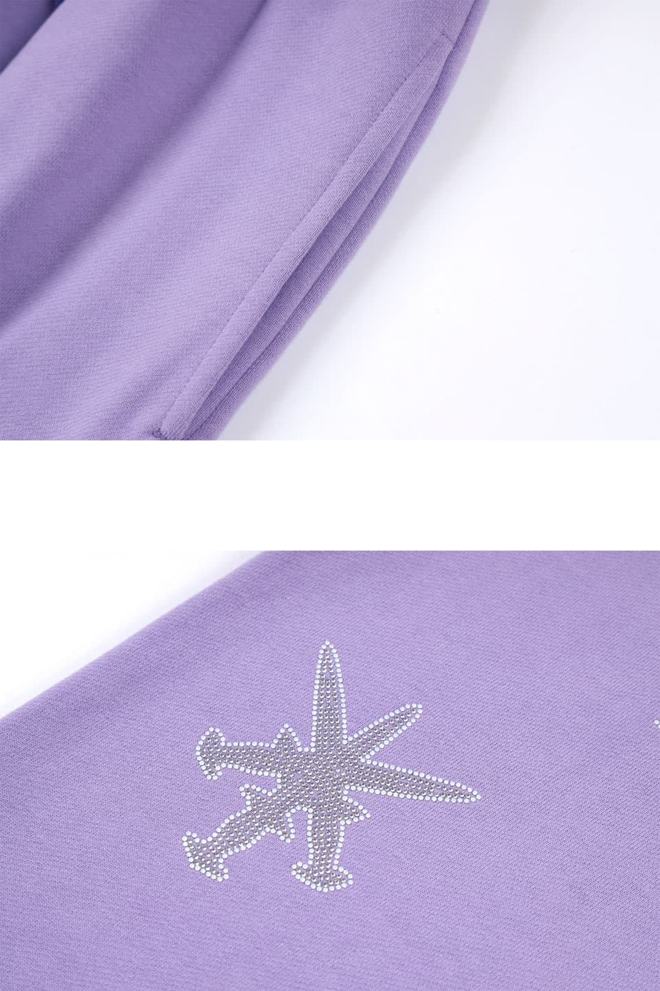 NTWRK - Purple Panel Mix Dagger Rhinestone Jogger