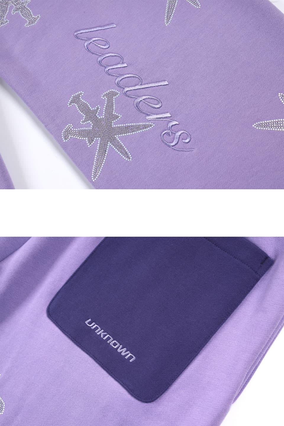 NTWRK - Purple Panel Mix Dagger Rhinestone Jogger