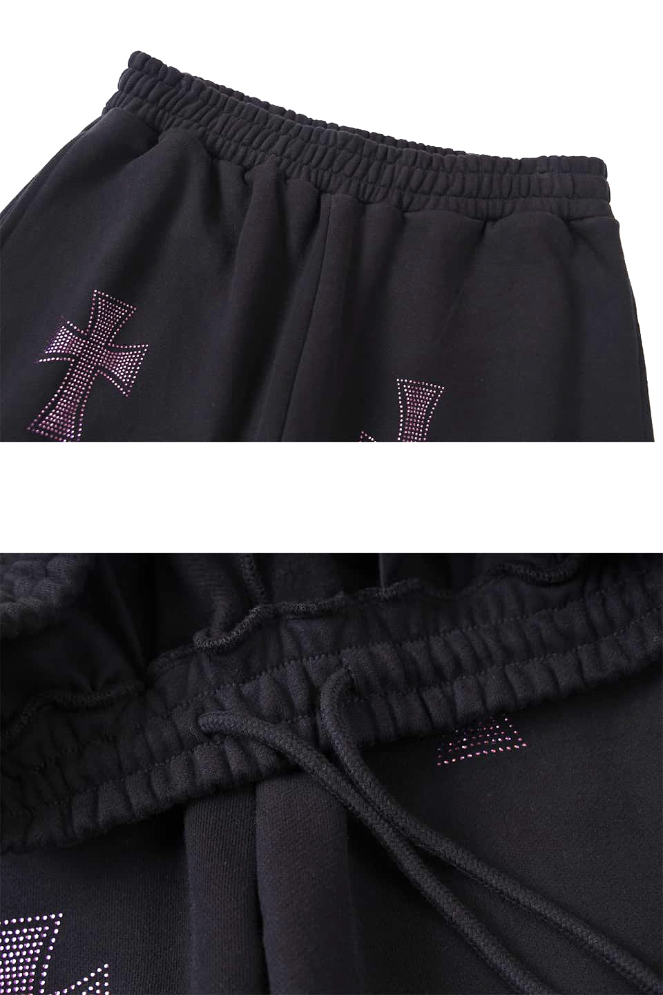 NTWRK - Purple Cross Rhinestone Jogger