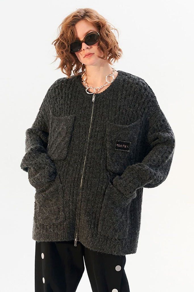 MODITEC HEART CARDIGAN ハートカーディガン ベージュ M 