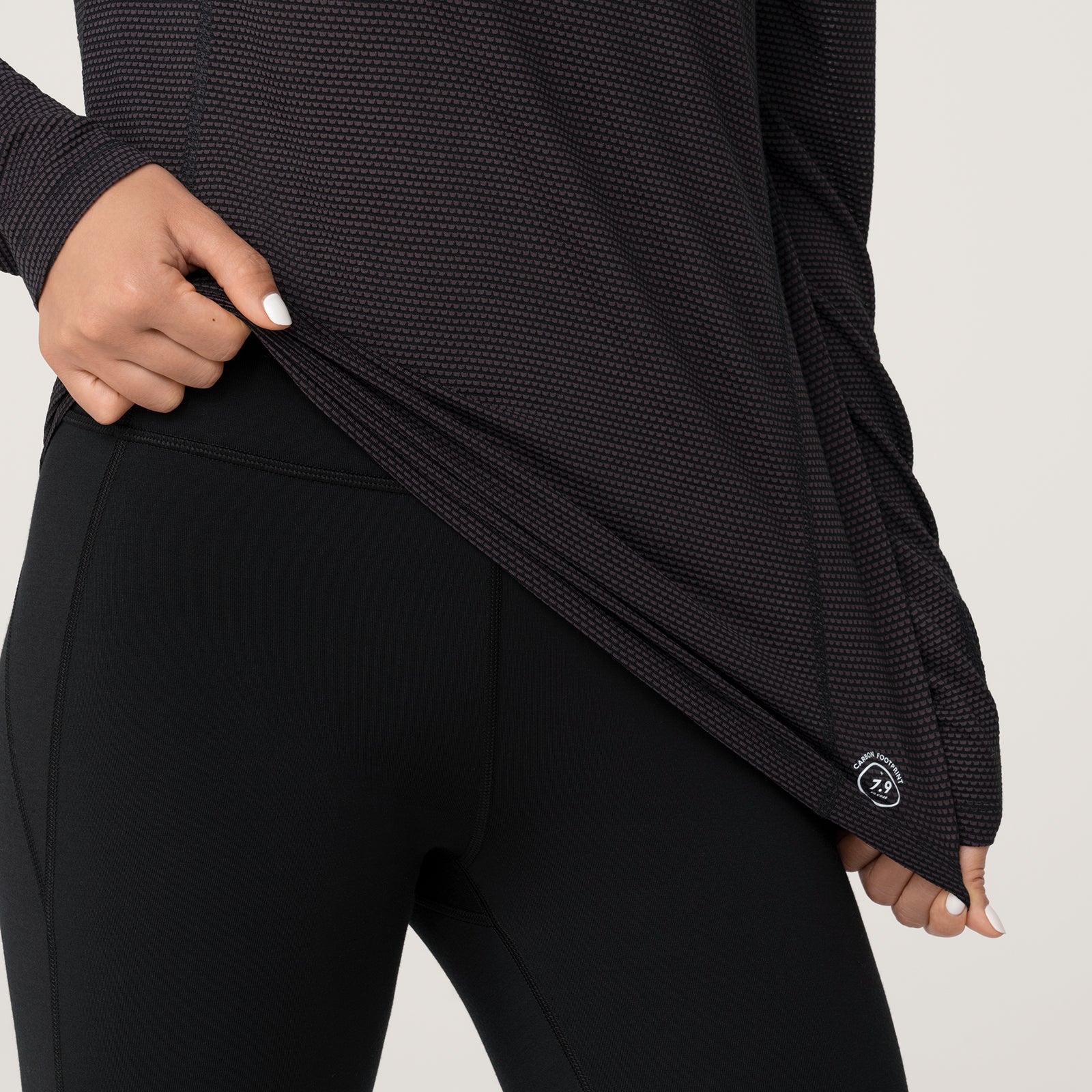 Women's Natural Run Long Sleeve Tee - Natural Black