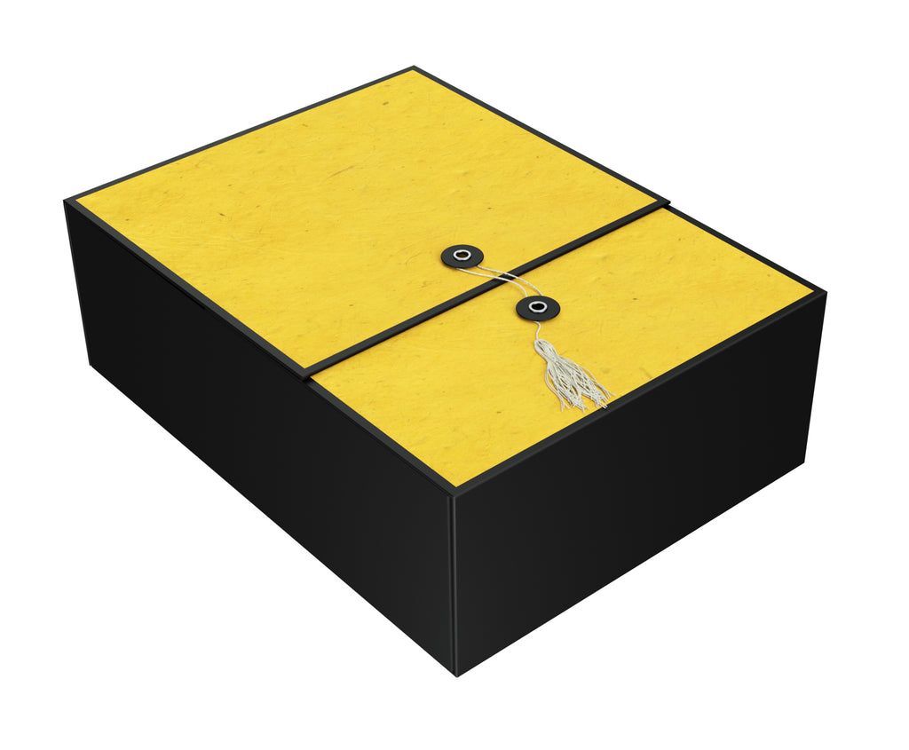 Karma Yellow EZ Gift Box 12x9x4 Inches | Large Gift Boxes Made in USA - ezgiftbox