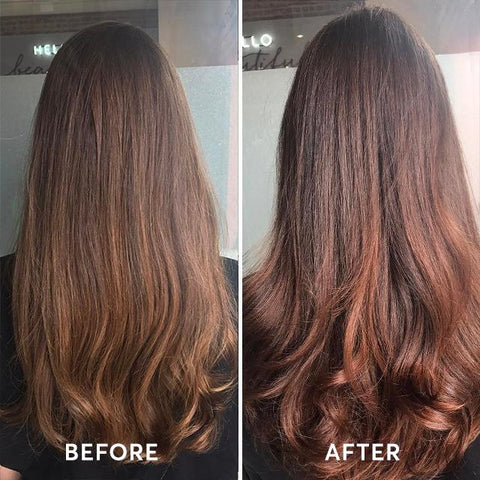 Before and after effect on hair shine with batana oil