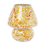 Yellow glass mosaic crackled table lamp