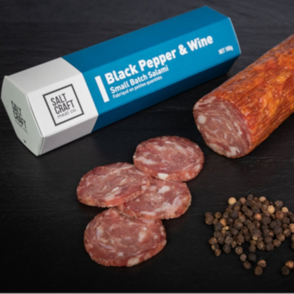 GotoPopupYYC - Salt Craft Meat Co. - Black Pepper & Wine Salami - 180g -SCMC-BPW-0001
