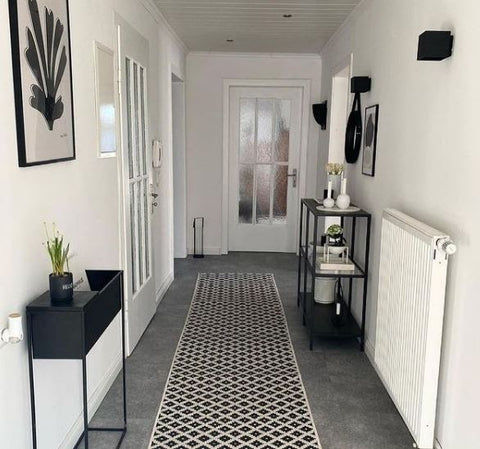 modern black and white entrance to home