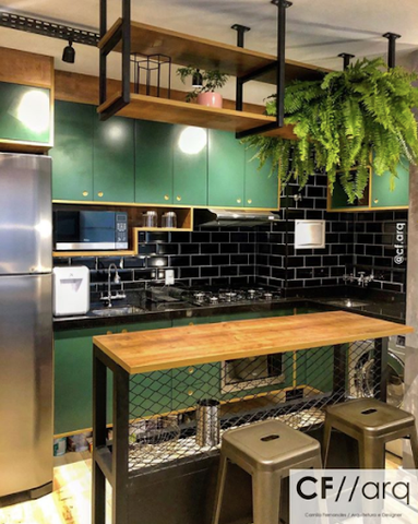 Green industrial kitchen