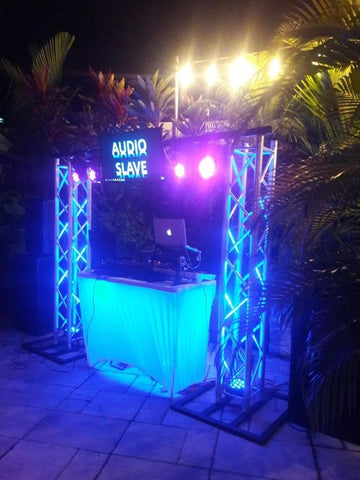 DJ Booth Tabletop With 8FT Lighting Truss Stand Package