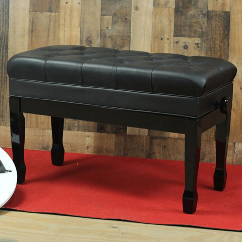 GRIFFIN Genuine Leather Piano Bench - Oversize Keyboard Duet Stool