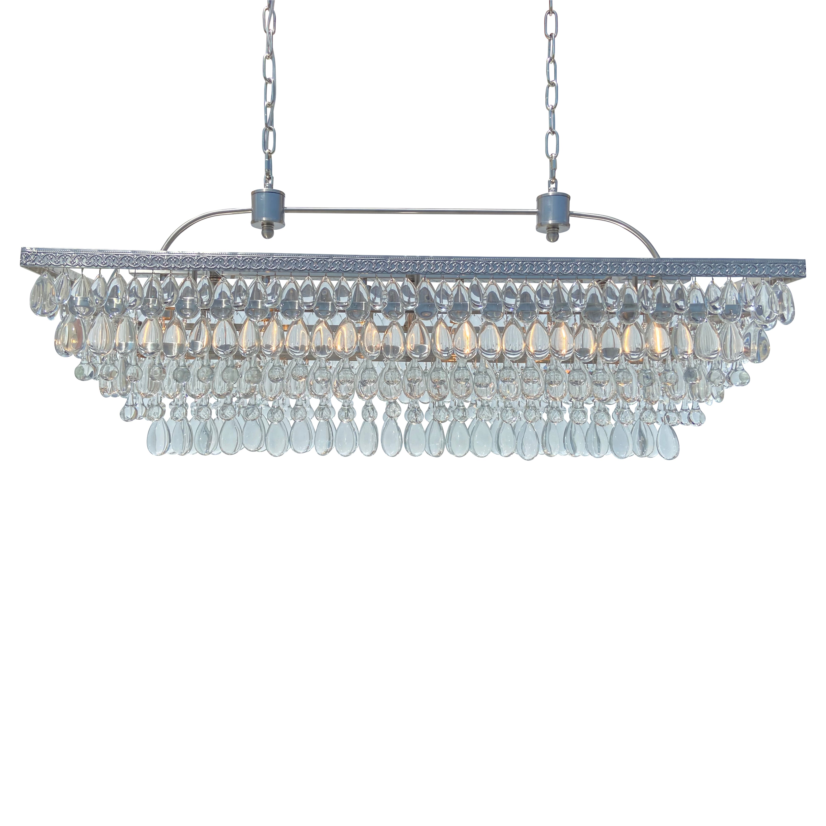 brushed nickel rectangle chandelier