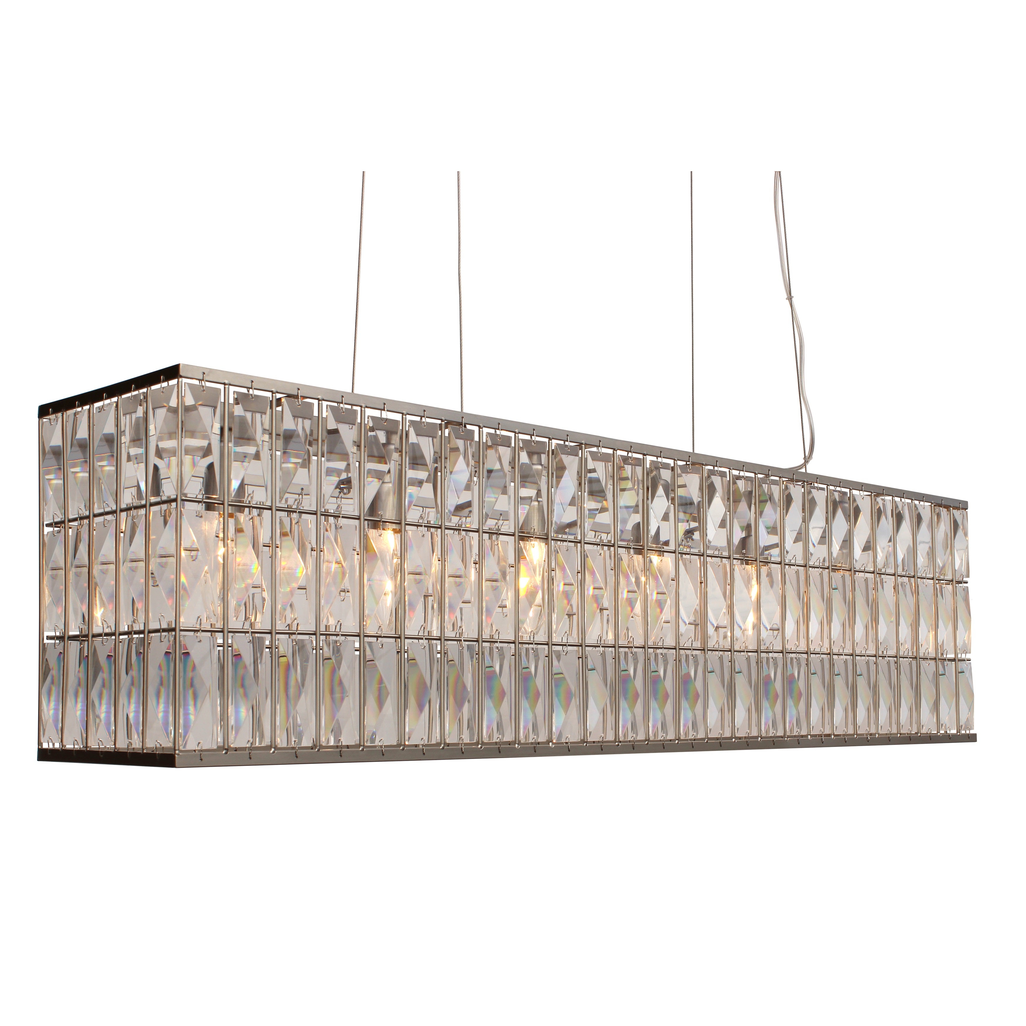 brushed nickel rectangle chandelier