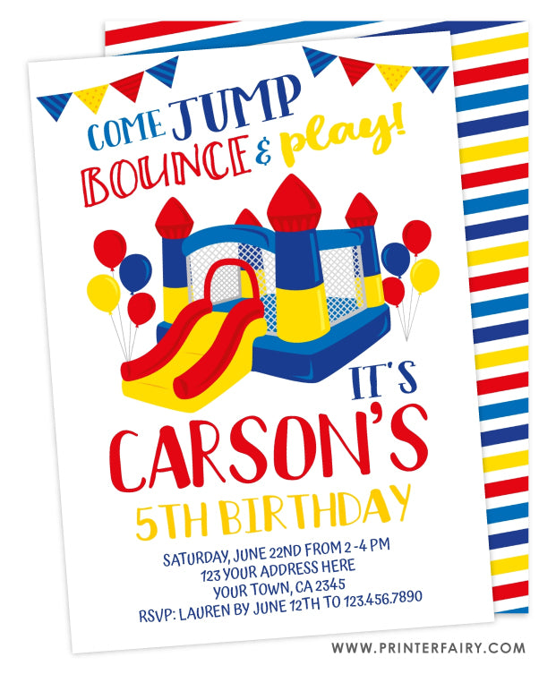 jump party birthday invitation printerfairy