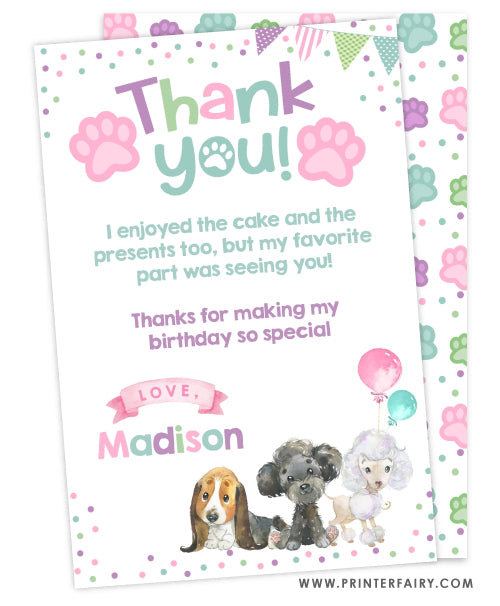 Puppies Thank You Cards Printerfairy