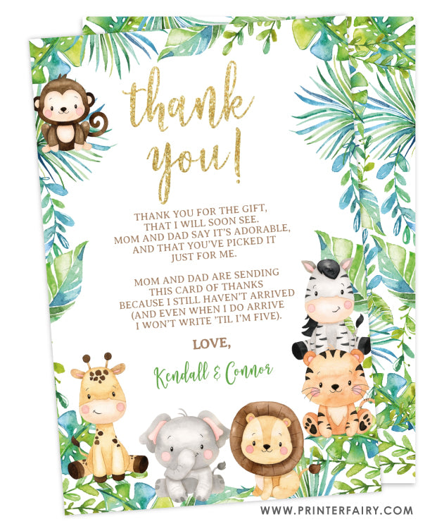 safari thank you cards