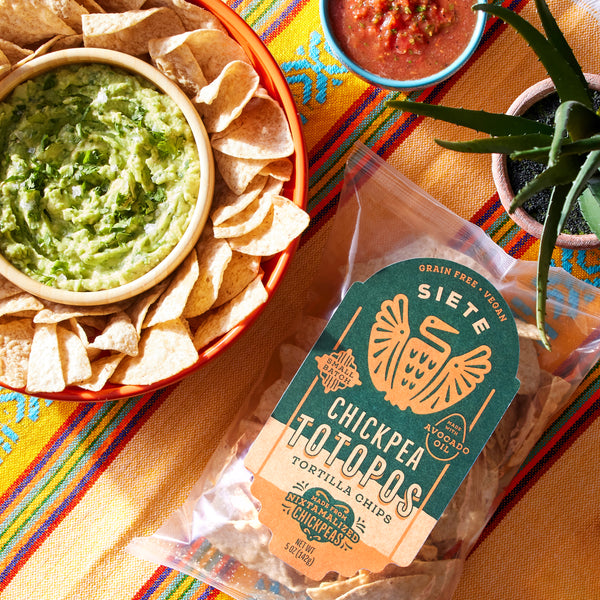 Siete Small Batch Chickpea Totopos (Tortilla Chips) Lifestyle Image