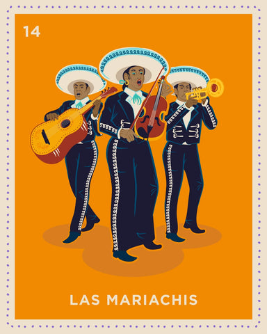 Siete Las Mariachis Lotería Card