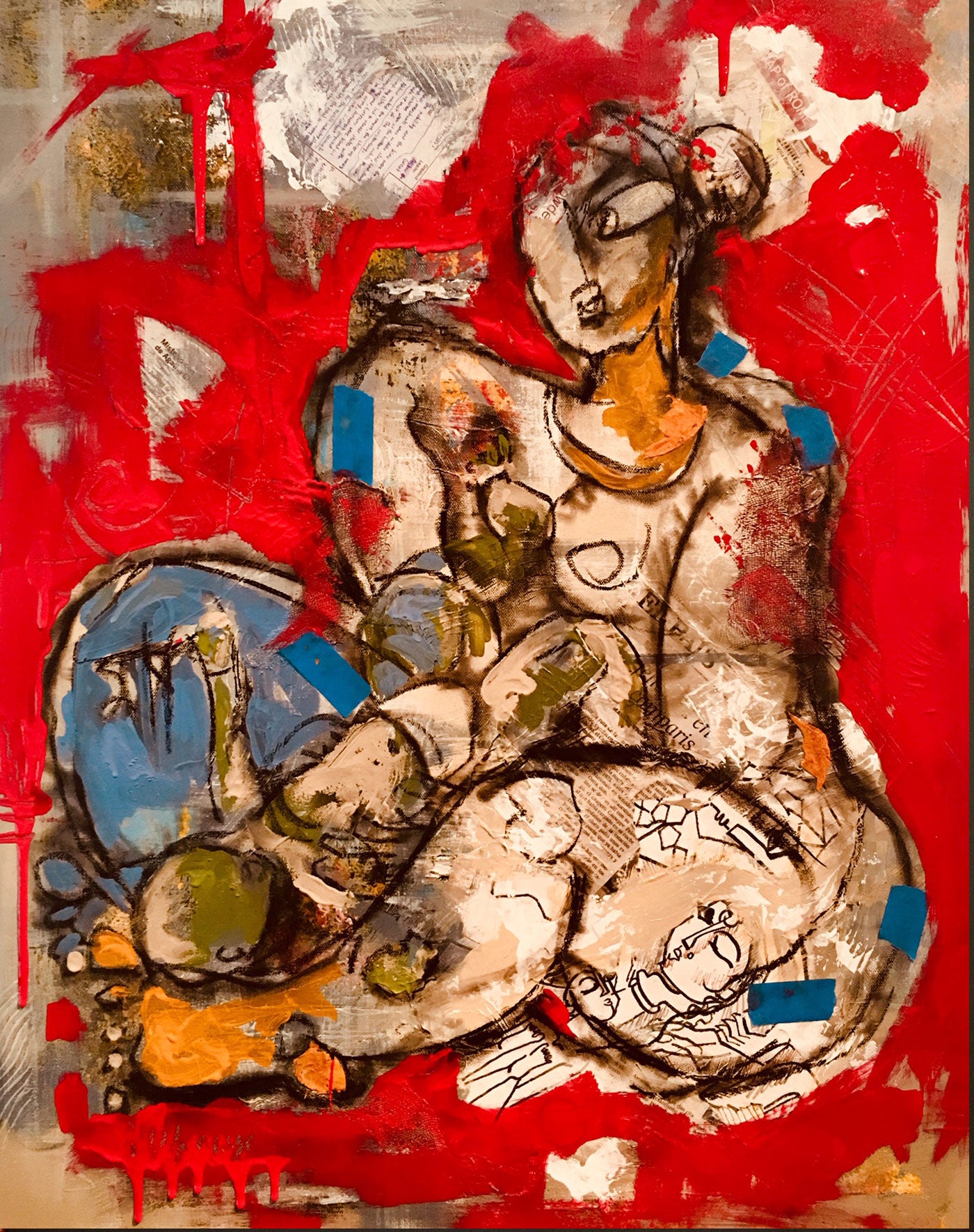 Contemporary Indian Art Houston | Mixed Media on Canvas | Gopaal Seyn