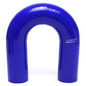 HPS 7/8 inch High Temp Reinforced Silicone 180 Degree Elbow U Bend Coupler Hoses Blue