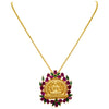 JFL - Traditional Ethnic Temple Goddess Laxmi One Gram Gold Plated Ruby Designer Pendant  for Women