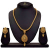 Traditional Ethnic Drop Shape One Gram Gold Plated Pendant Set For Women