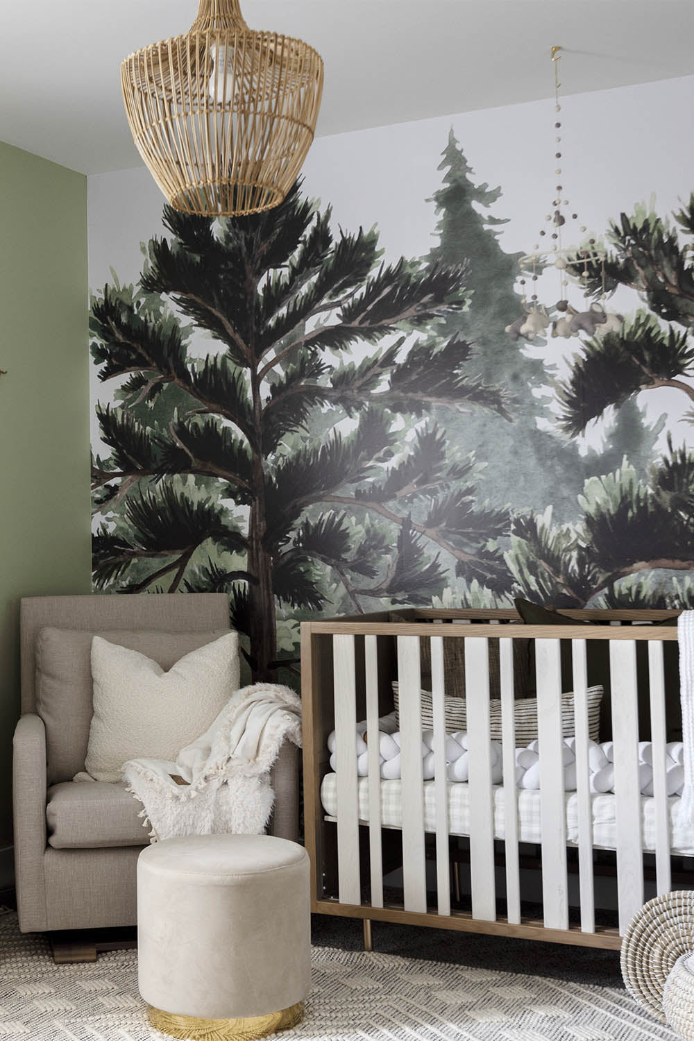 Into the woods wall mural in woodland theme nursery, Urbanwalls