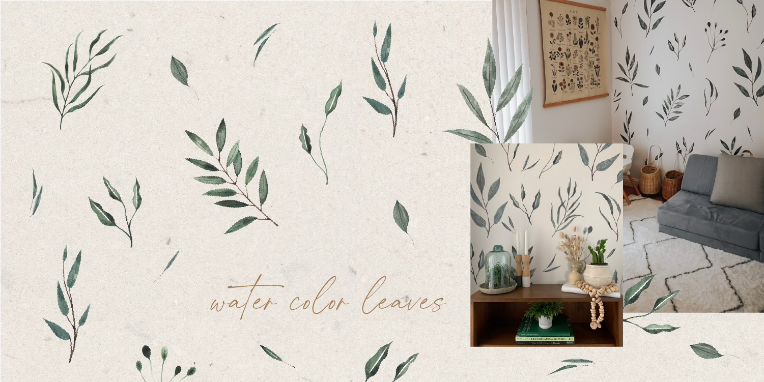 Watercolor Leaves Wall Decal