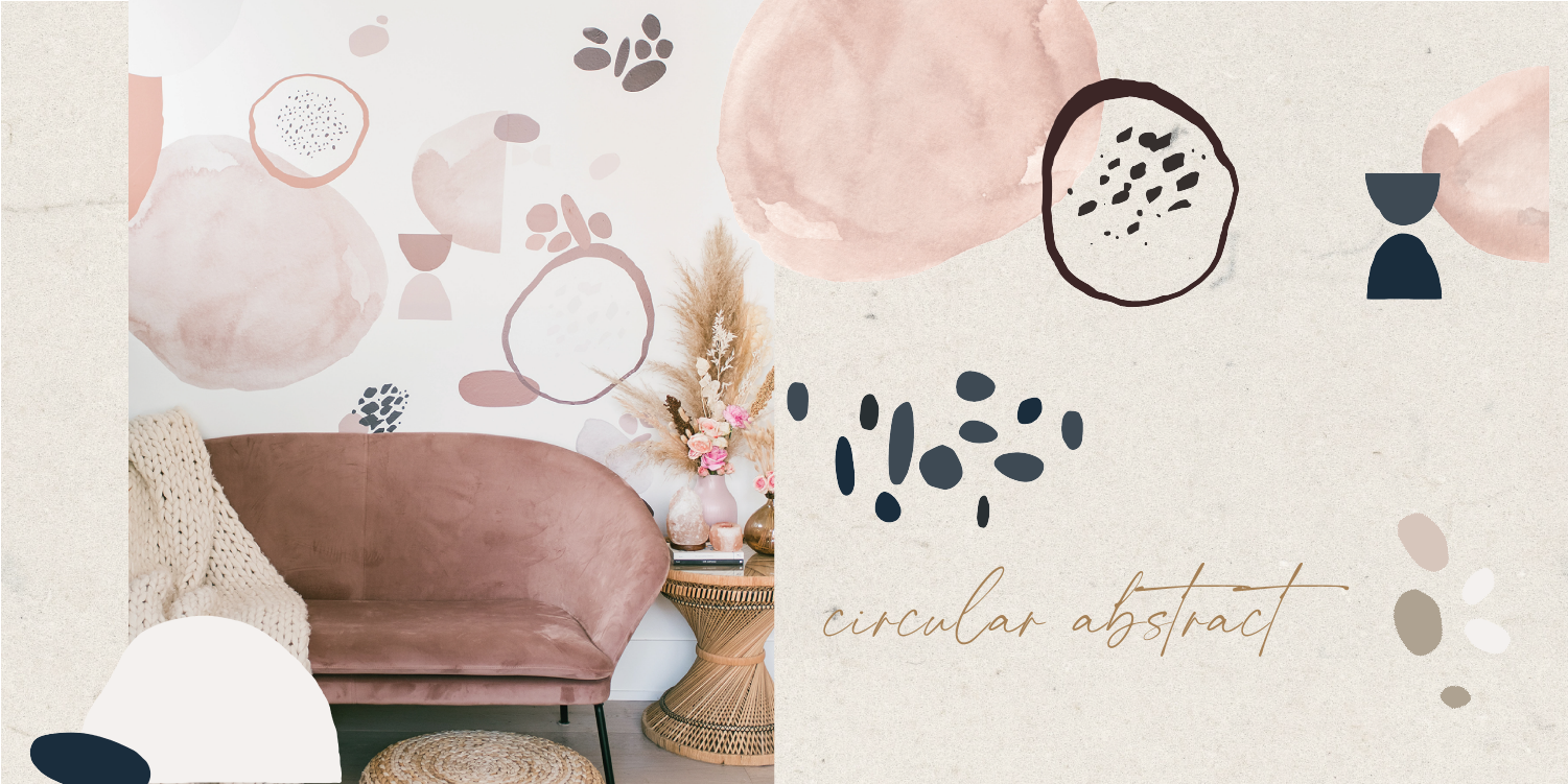 The Blush Circular Abstract Wall Decal