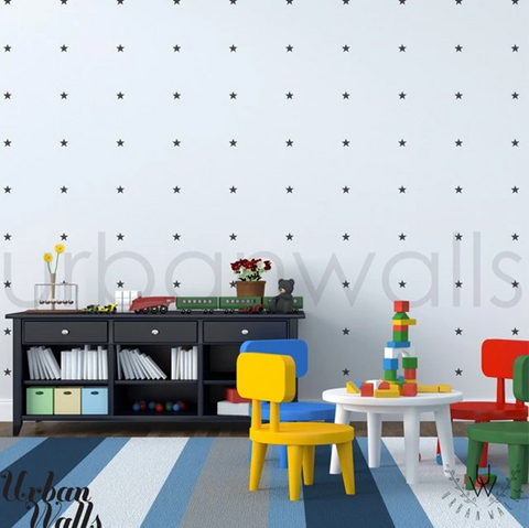 Playroom with mini stars wallpaper