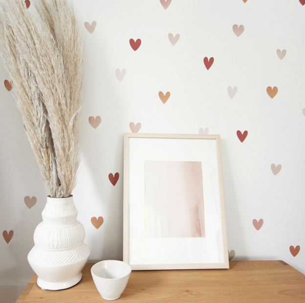 Mini Watercolor Hearts Wall Decals