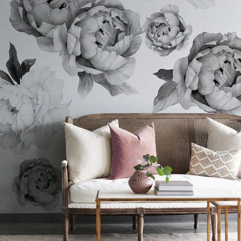 Midnight Peonies Wall Decals