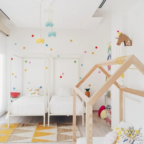 Bedroom Rainbow Confetti Dot Wall