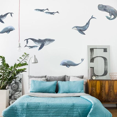 Underwater Whale Wall Decals