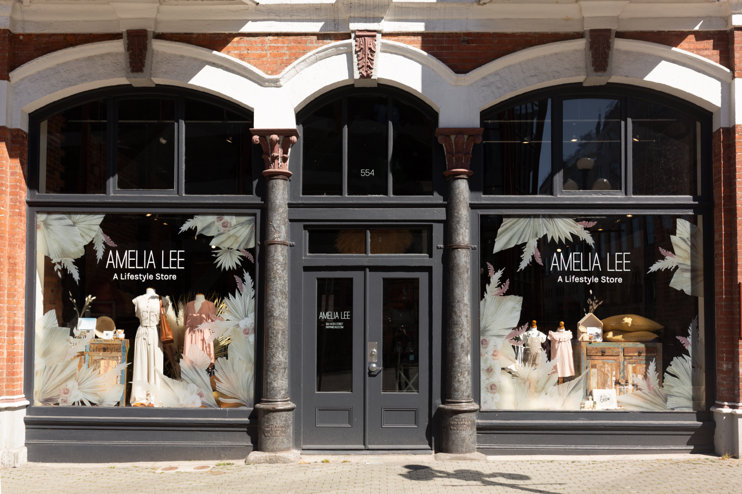 Ameila Lee A Lifestyle Store storefront window decals