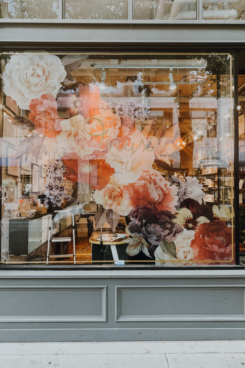 static cling store window decor for aesthetic studio