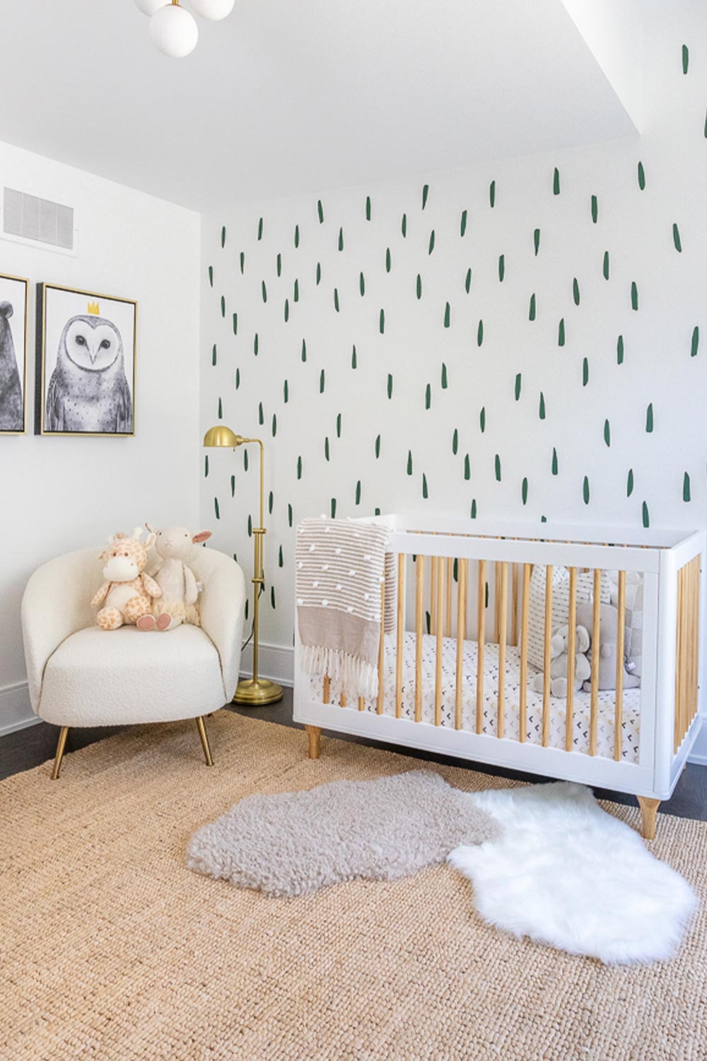 Irregular Paintstroke Wall Decals, in black, on a neutral nursery wall.