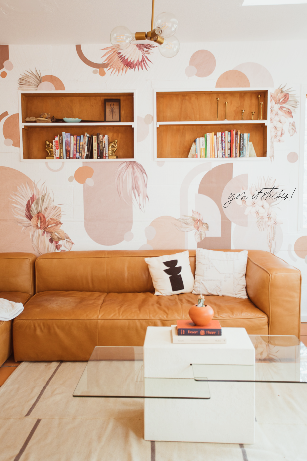 texture wall decals in living room