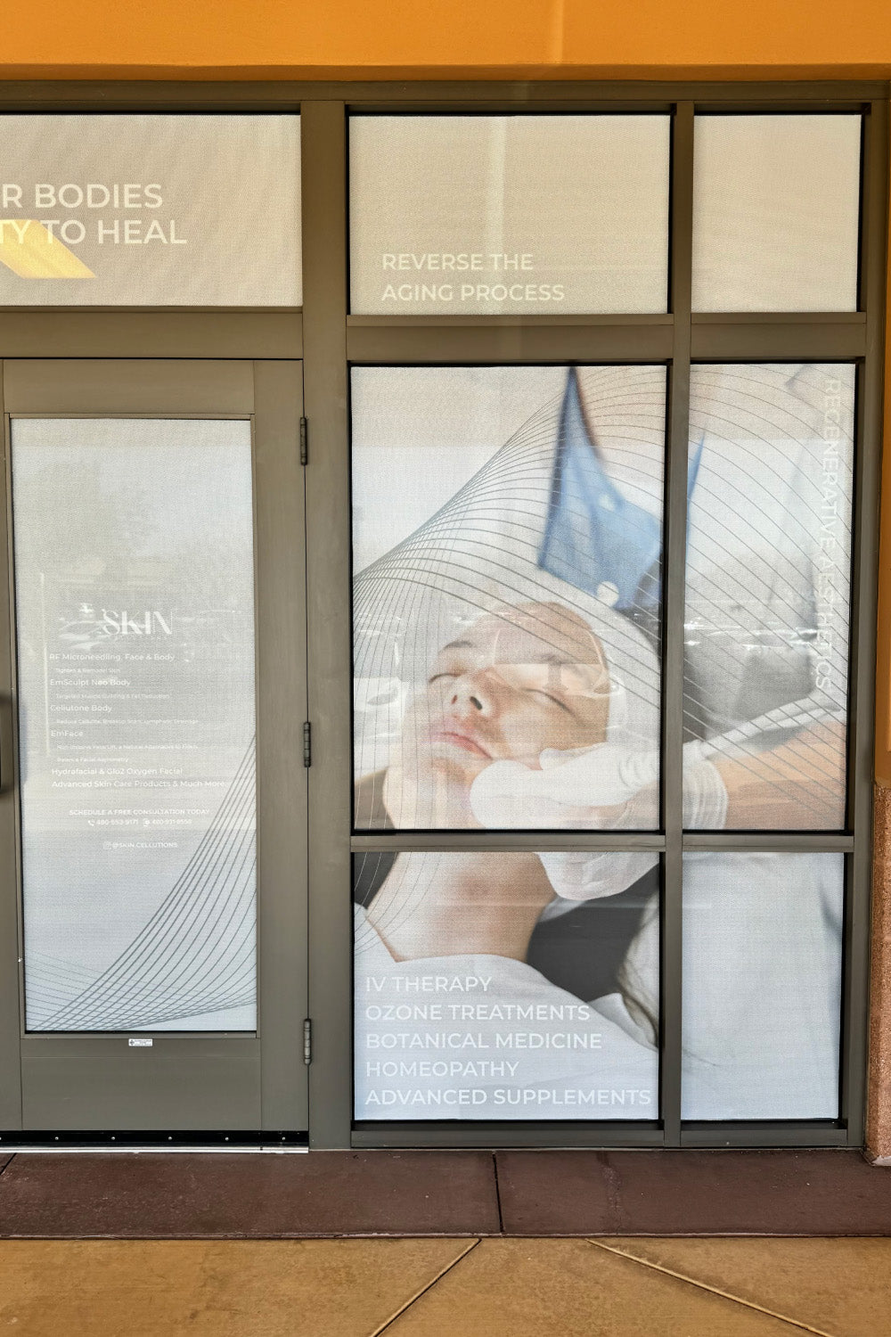 wellness clinic storefront display from urbanwalls