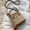 Casual Chains Straw Bucket Women Bags