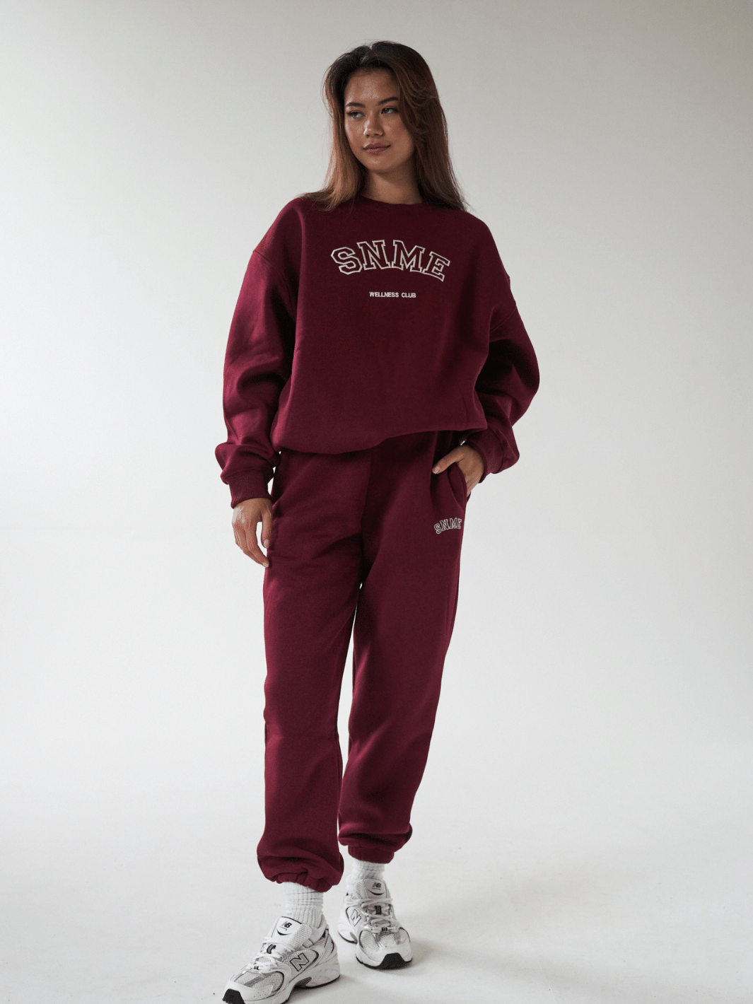 Image of Baggy SNME Retro Joggers - Burgundy