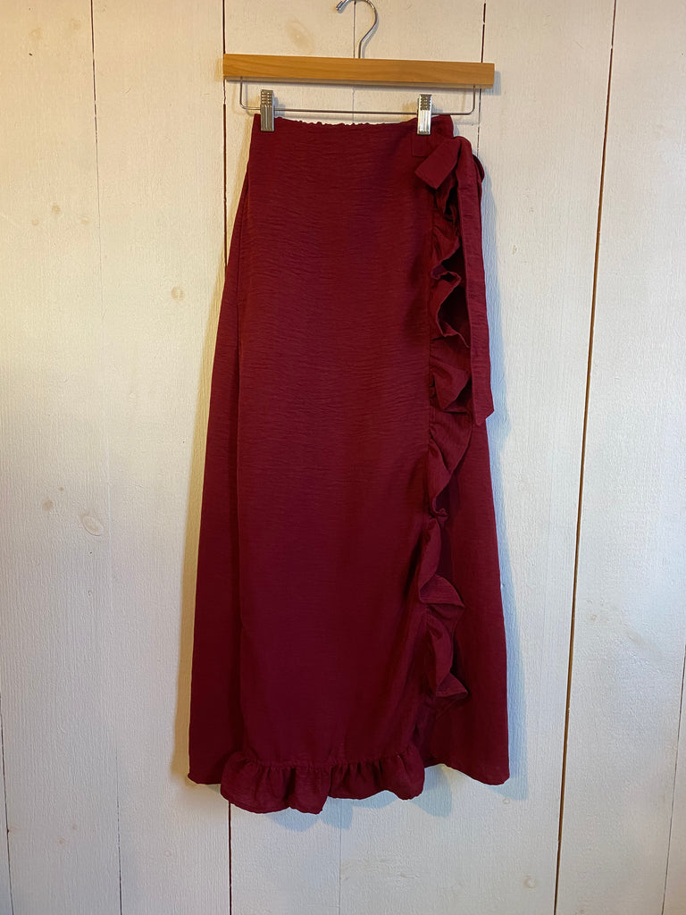 Jayden Black Ruffle Midi Wrap Skirt – CONRADO®