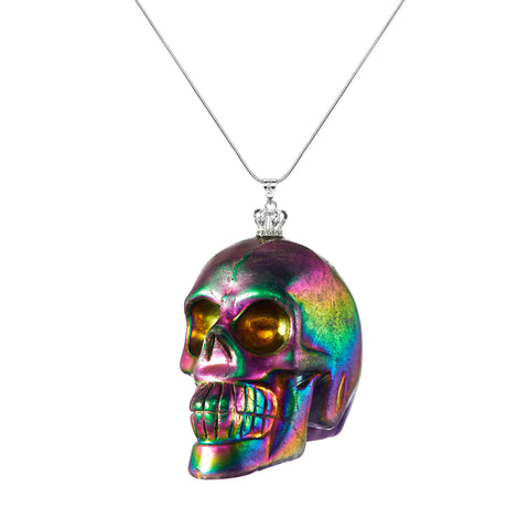 Aura Skull Made from electroplated Amethyst