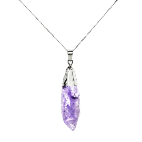 Raw Amethyst Crystal Necklace from The Rishis Are Back Collection