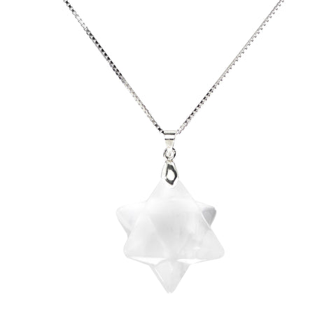 Clear Quartz Healing Crystal  Merkaba Necklace from The Rishis Are Back Collection