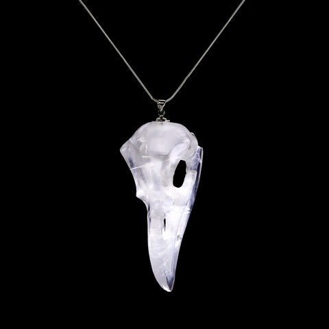 Clear Quartz Crystal Healing Raven Skull from The Rishis Are Back Collection