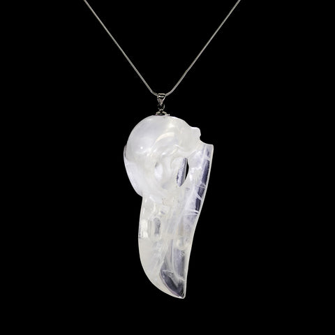 Powerful Clear Quartz Crystal Healing Raven Skull from The Rishis Are Back Collection
