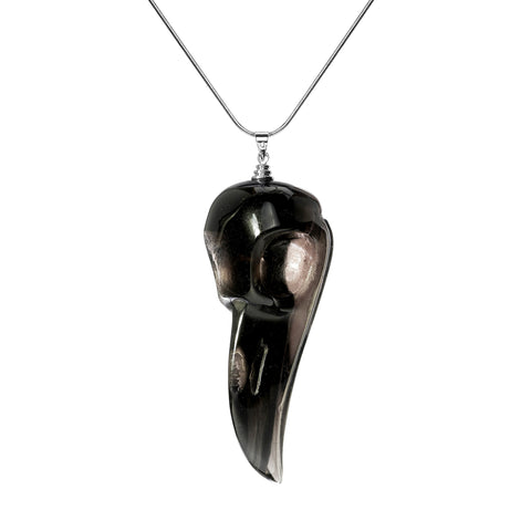 Black Obsidian Crystal Healing Raven Skull from The Rishis Are Back Collection