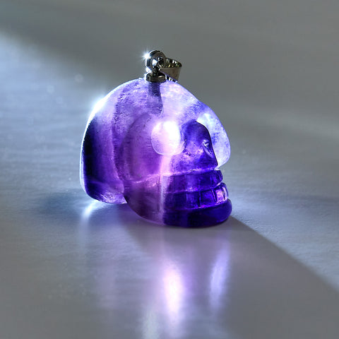 Fluorite Crystal Skull Pendant